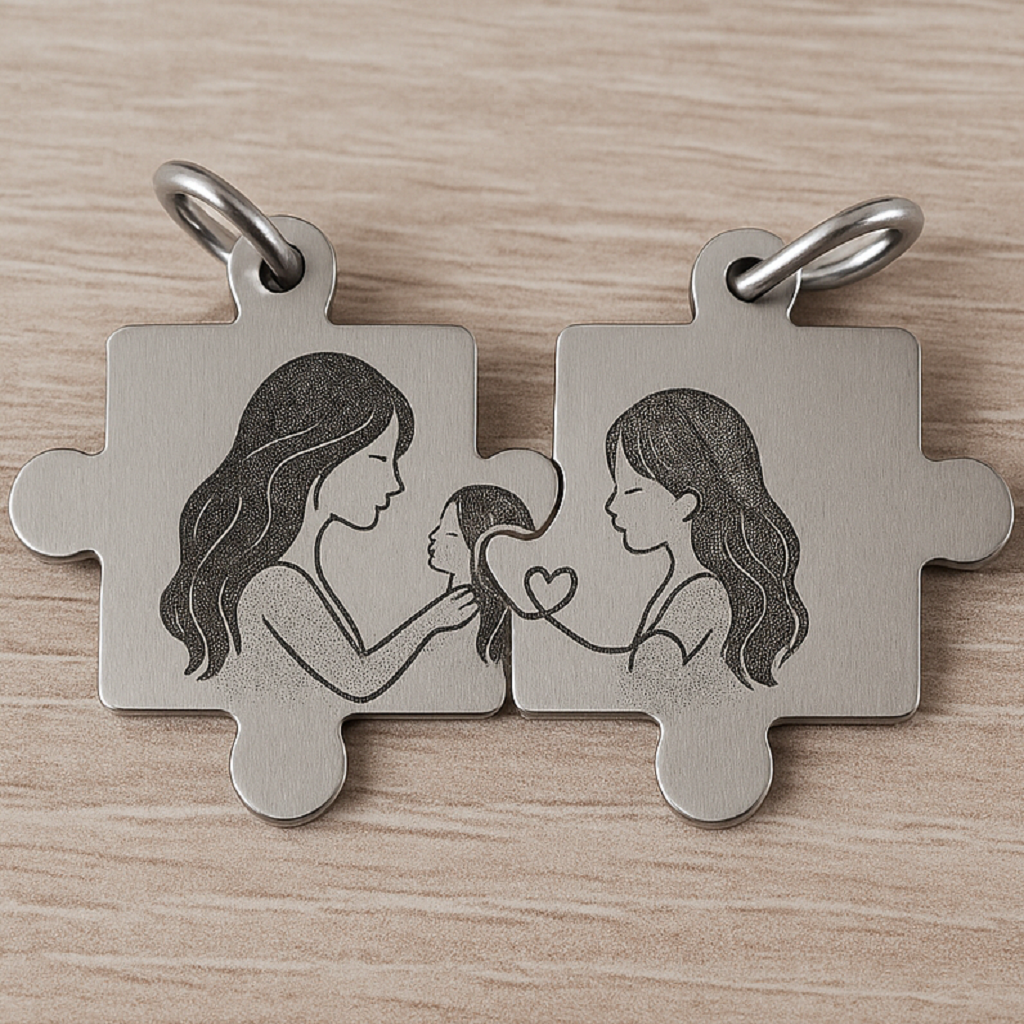 Dije de acero inoxidable puzzle