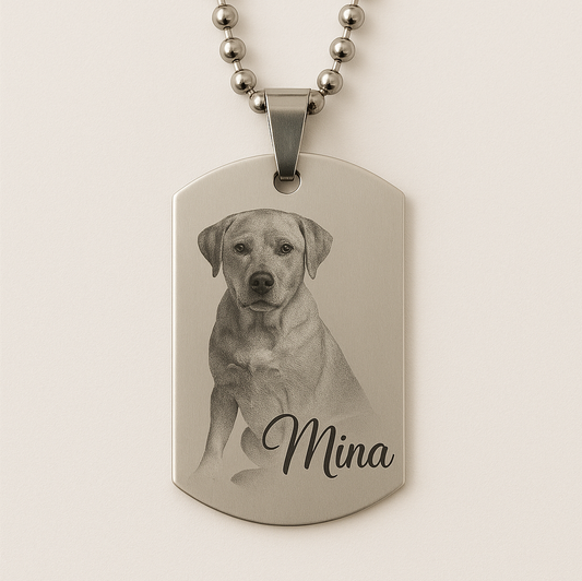Placa militar de acero inoxidable personalizada