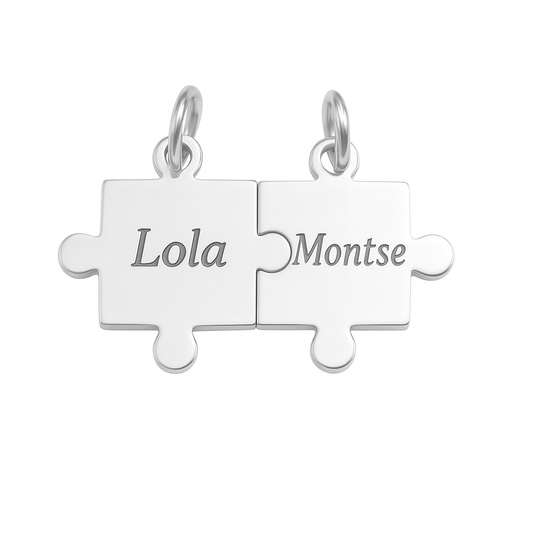 Dije de acero inoxidable puzzle
